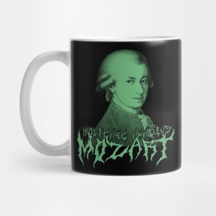 MOZART METAL - Wolfgang Amadeus Mozart Classical Composer (green) Mug